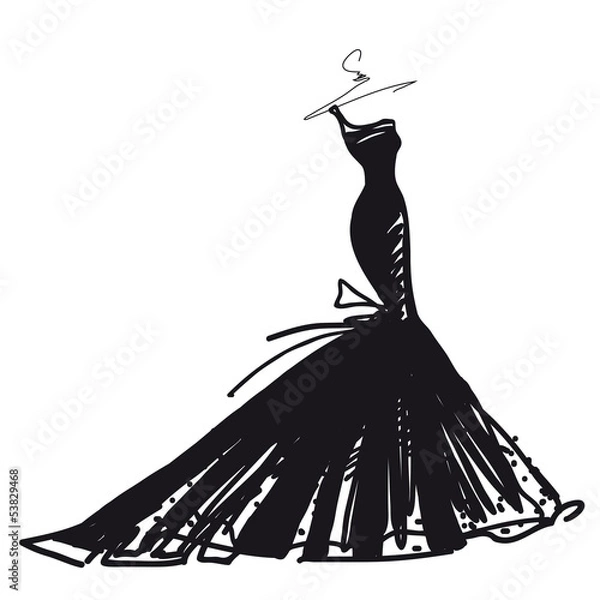 Fototapeta wedding dress vector