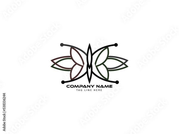 Fototapeta Butterfly leaf logo vector art.