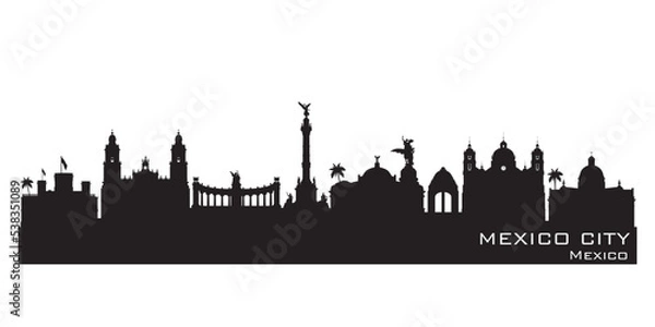 Obraz Mexico city skyline vector silhouette