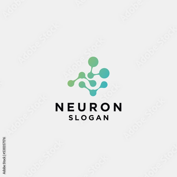 Fototapeta Neuron logo icon vector image