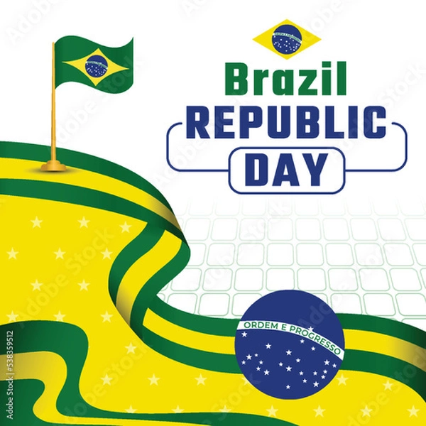 Obraz Brazil Republic Day Vector Illustration