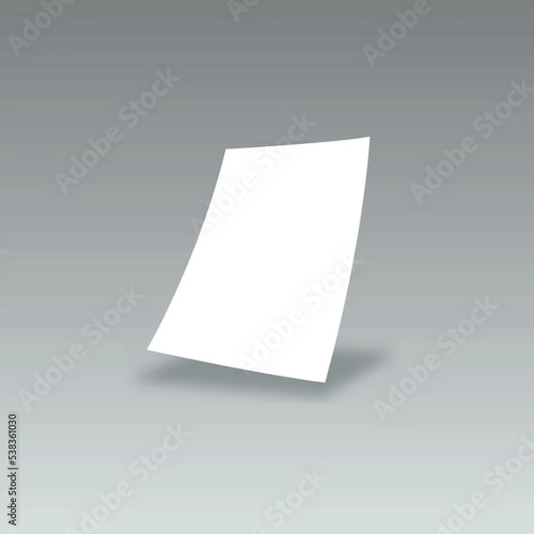 Obraz A4 Paper Bended Mockup with Bottom Shadow