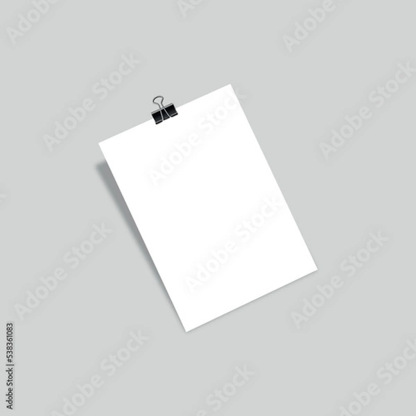 Obraz 3D Render of A4 Size Paper Mockup. A4 Paper 3D Illustration.