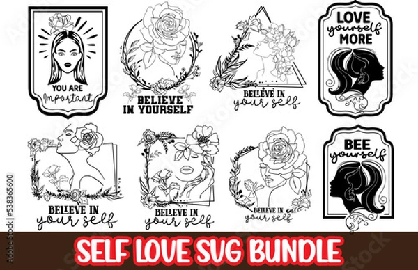 Fototapeta Self love svg design bundle