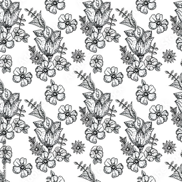 Fototapeta seamless floral pattern