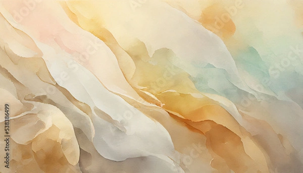 Fototapeta Abstract watercolor background in beige colors. AI