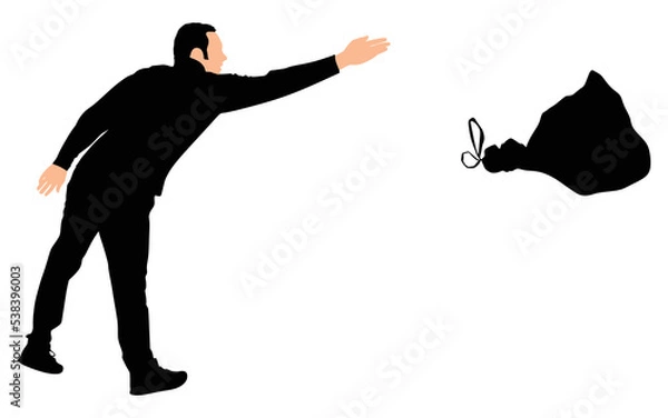 Obraz man throwing garbage bag