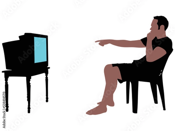 Obraz Man watching television