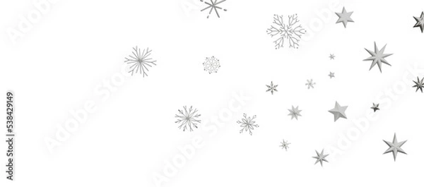 Fototapeta Christmas background design of snowflake and snow falling in the winter 3d illustration