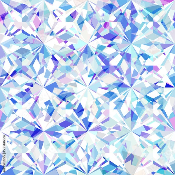 Fototapeta Seamless iridescent diamond pattern - vector illustration of crystallic colorful background