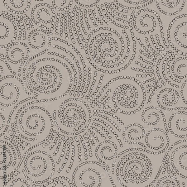 Obraz Elegant  brown seamless pattern with curves elements