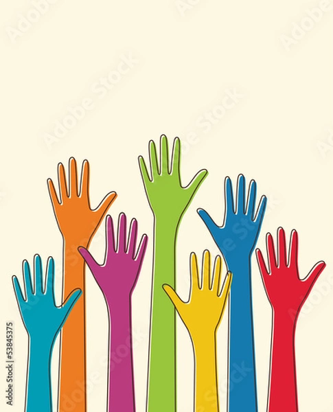 Obraz Colorful up hands