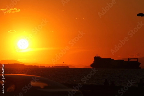 Fototapeta sunset over the sea