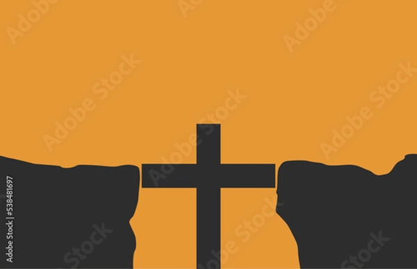 Obraz Cross as a bridge in a gap