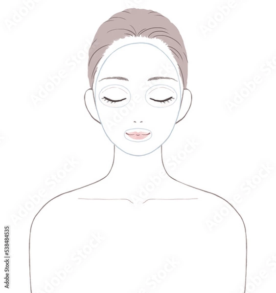 Obraz フェイスパックで肌を保湿する女性