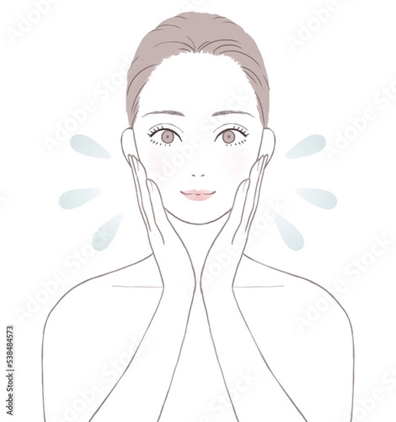 Obraz 水洗顔でクレンジングをする美意識の高い女性