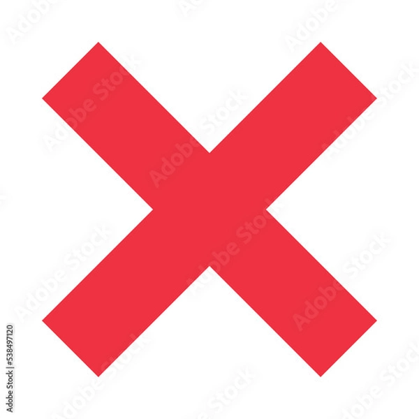 Fototapeta red cross mark icon on a transparent background png
