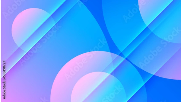 Fototapeta Modern blue and pink technology background. Abstract high-speed movement. Colorful dynamic motion on blue background for banner or poster design background concept.