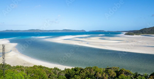 Obraz Whitehaven beach from Hill Inlet Lookout