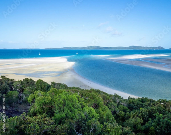 Obraz Whitehaven beach from Hill Inlet Lookout