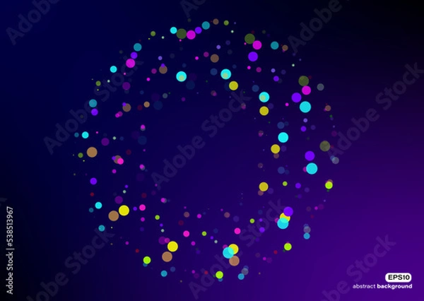 Obraz ring shape in particle dots mosaic art application pattern background for advertisement brochure template banner website cover product package design presentation vector eps.