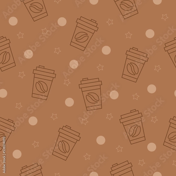 Obraz seamless pattern. coffee pattern. brown pattern theme. arabica pattern. latte coffe. cafe item. icon