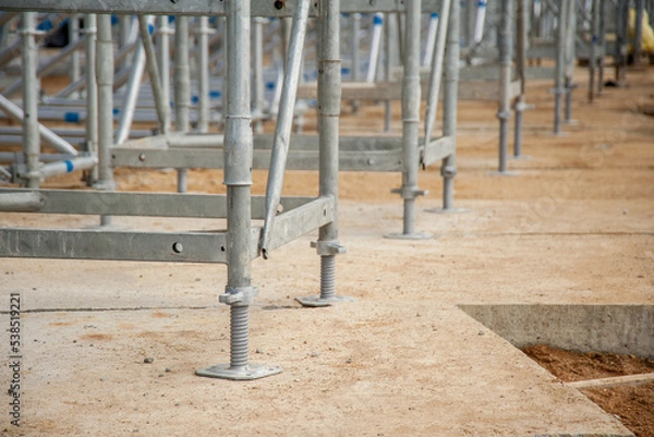 Obraz Support scaffolding system at bridge construction.