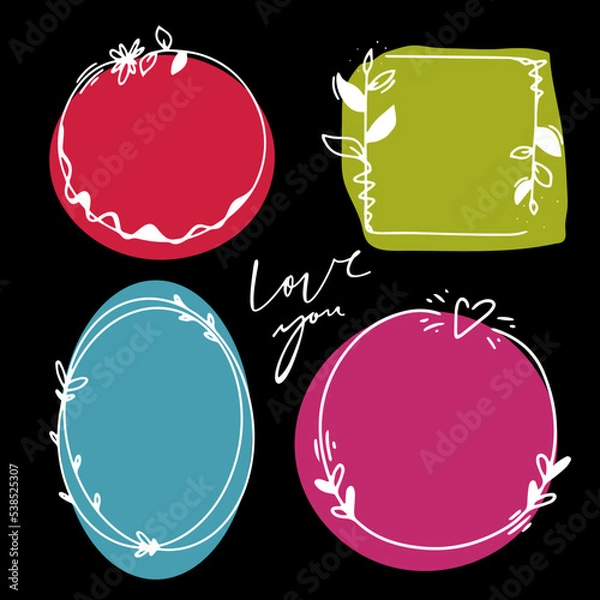 Fototapeta Hand drawn circle line sketch set. frames Vector circular scribble doodle round circles for message note mark design element. Pencil or pen graffiti bubble or ball draft illustration.