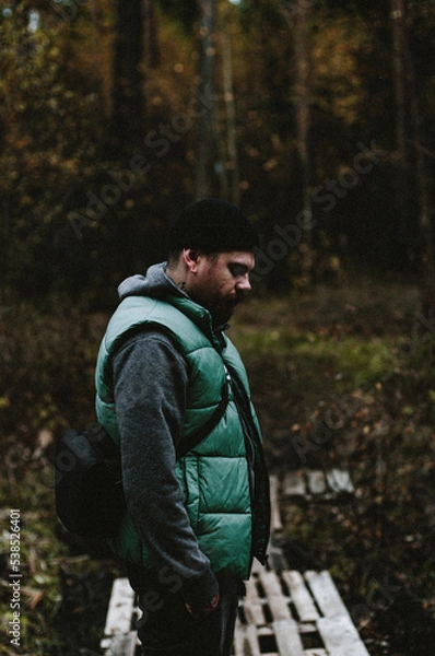 Obraz man in forest