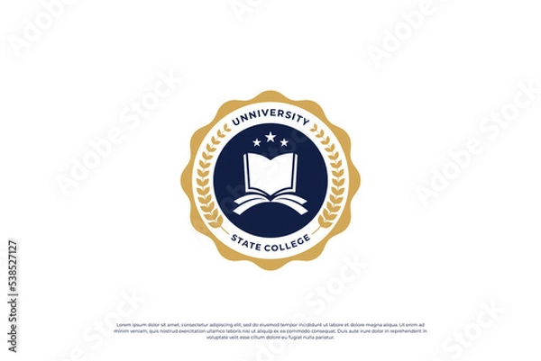 Obraz School emblem logo design. University, college badge design template.