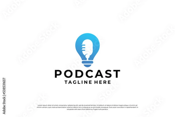 Obraz Podcast logo design template. Broadcast logo vector.