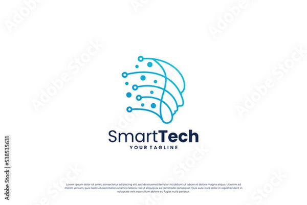Obraz Future artificial intelligence logo design.