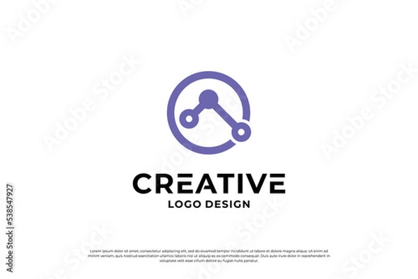 Fototapeta Letter A logo design template. Initial letters A. Symbol A. Creative letter A logo vector.