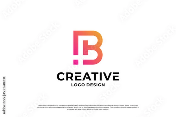 Obraz Letter B logo design template. Creative initial letters B logo symbol.