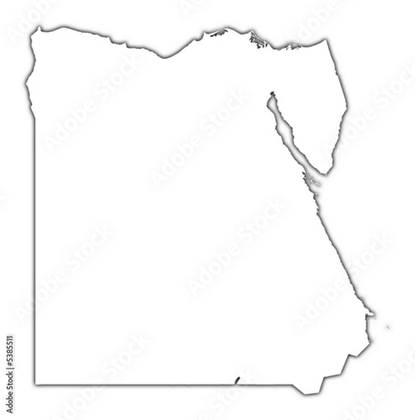 Fototapeta Egypt outline map with shadow.