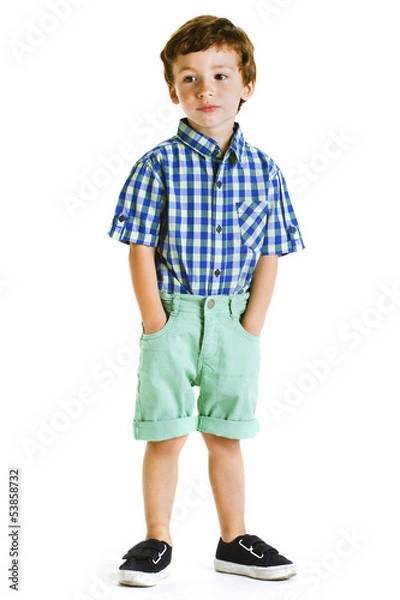 Obraz Portrait of a little boy in studio.