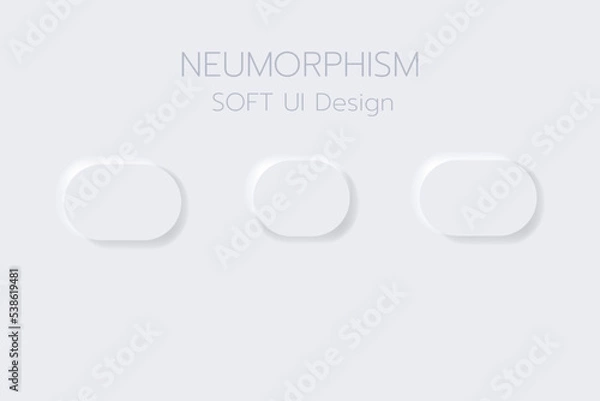 Obraz Neumorphism Botton Soft UI Design  