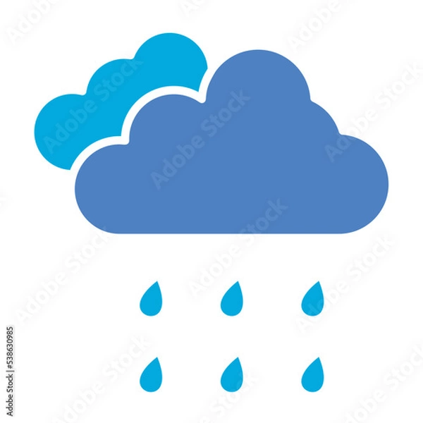 Fototapeta Rain Glyph Two Color Icon