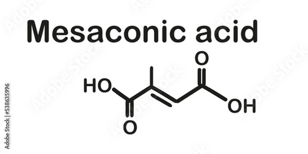 Fototapeta Chemical formula of mesaconic acid. Vector illustration