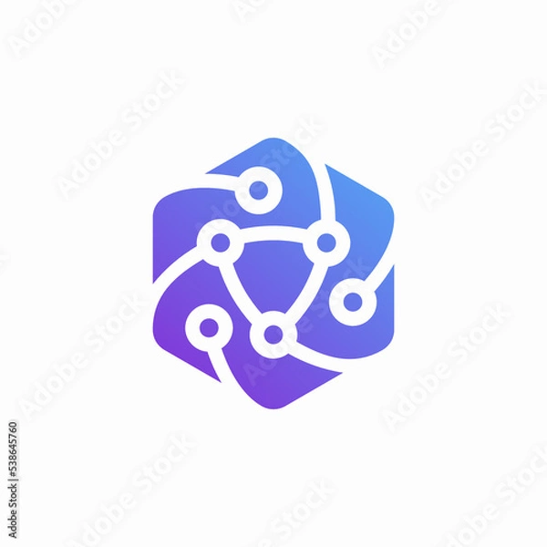 Fototapeta abstract tech logo polygon shape