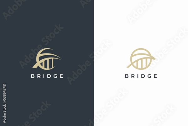 Fototapeta abstract bridge circle logo vector