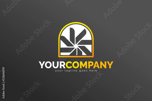 Fototapeta Simple Modern Isolated Trading Logo Template. In White and Yellow Color. For your trading company, business, brand, and many more