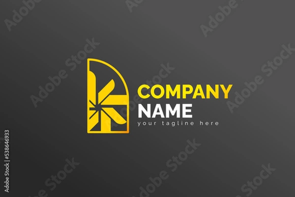Fototapeta Simple Modern Isolated Trading Logo Template. In White and Yellow Color. For your trading company, business, brand, and many more