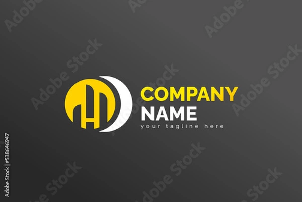 Fototapeta Simple Modern Isolated Trading Logo Template. In White and Yellow Color. For your trading company, business, brand, and many more