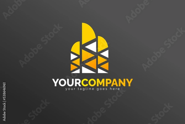 Fototapeta Simple Modern Isolated Trading Logo Template. In White and Yellow Color. For your trading company, business, brand, and many more