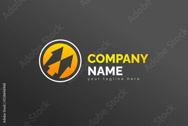Fototapeta Simple Modern Isolated Trading Logo Template. In White and Yellow Color. For your trading company, business, brand, and many more