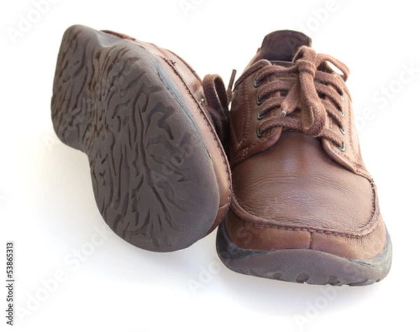 Obraz brown leather shoes isolated over white