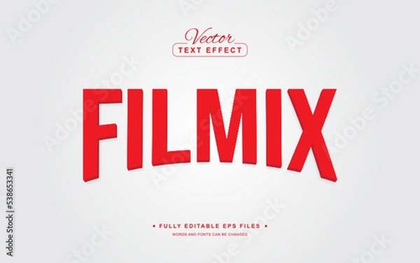 Fototapeta Vector Editable Text Effect in Filmix Style