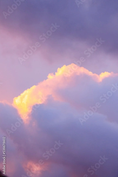 Fototapeta Beautiful purple color evening clouds, sunset storm clouds