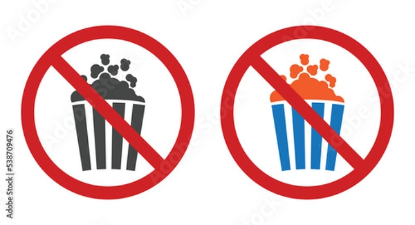 Obraz  popcorn snack with stop sign